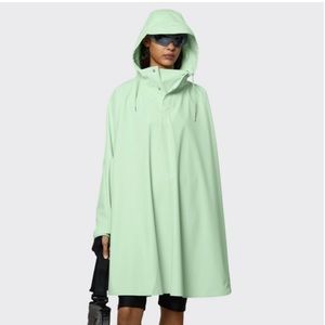 RAINS Cape Poncho Rain Jacket - Mineral (Unisex)